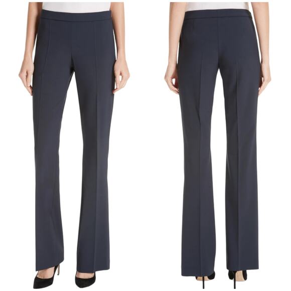 Boss Hugo Boss NWT Tulea Side Zip Tropical Stretch Wool Trousers Size 6 Navy - Picture 1 of 14